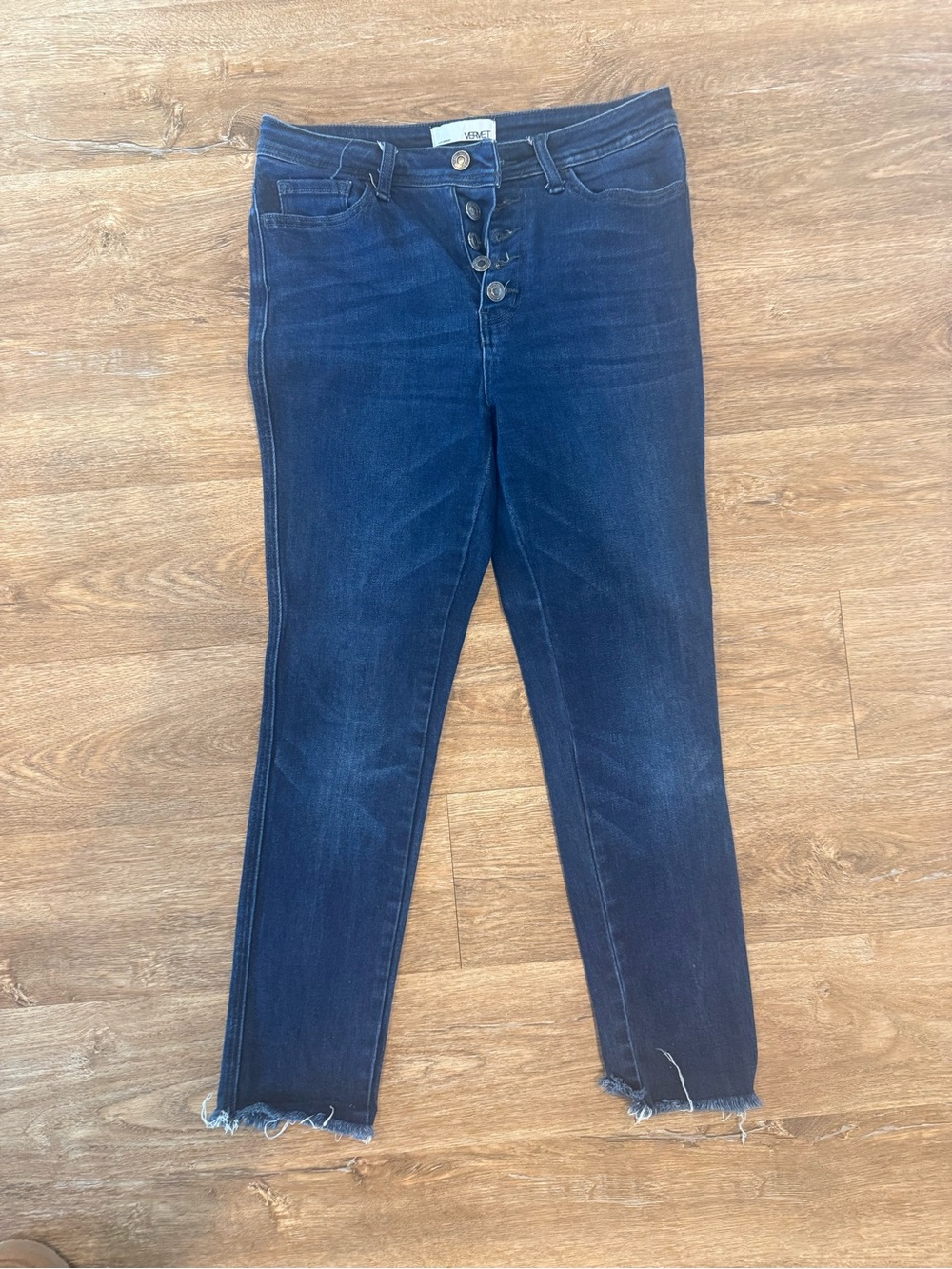 Vervet Dark Wash High-Rise Button-Fly Skinny Jeans